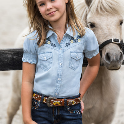 Pure Western Girl’s Martha Short Sleeve Shirt