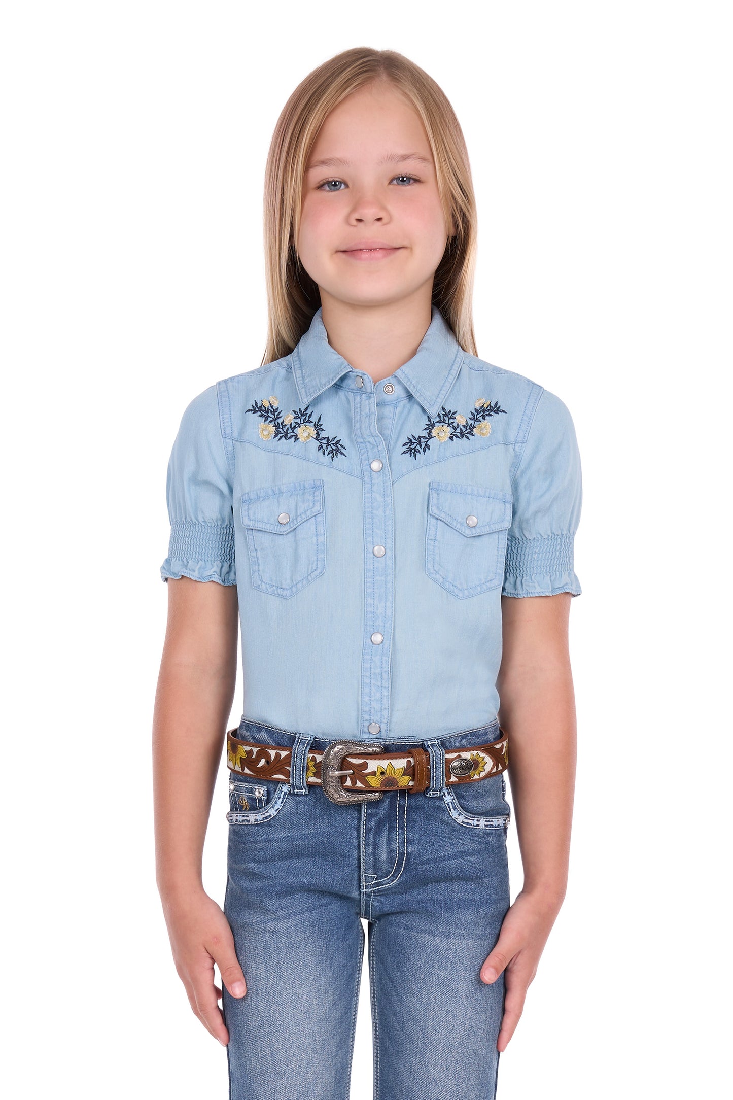 Pure Western Girl’s Martha Short Sleeve Shirt