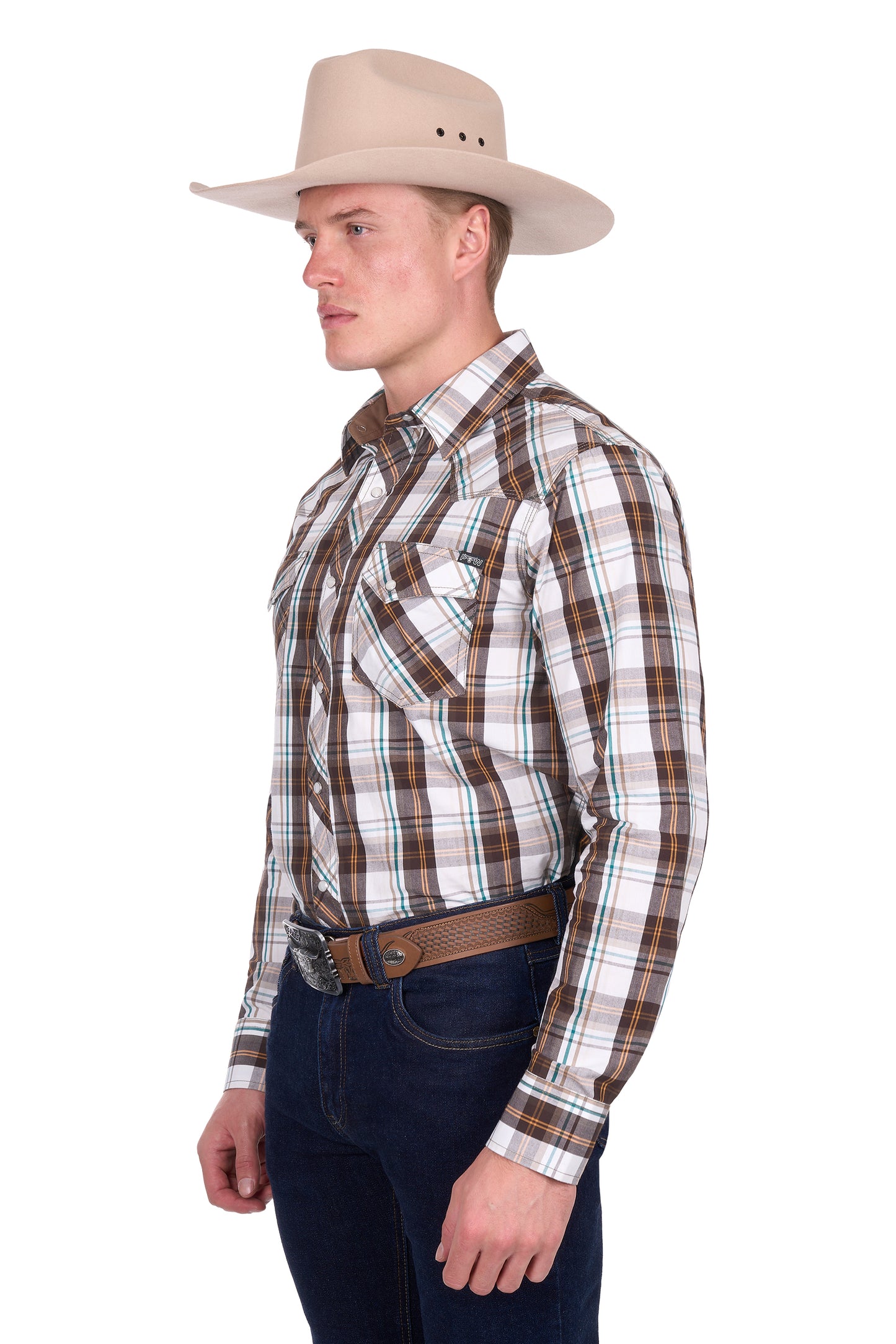 Pure Western Men’s Roger Check Western Long Sleeve Shirt