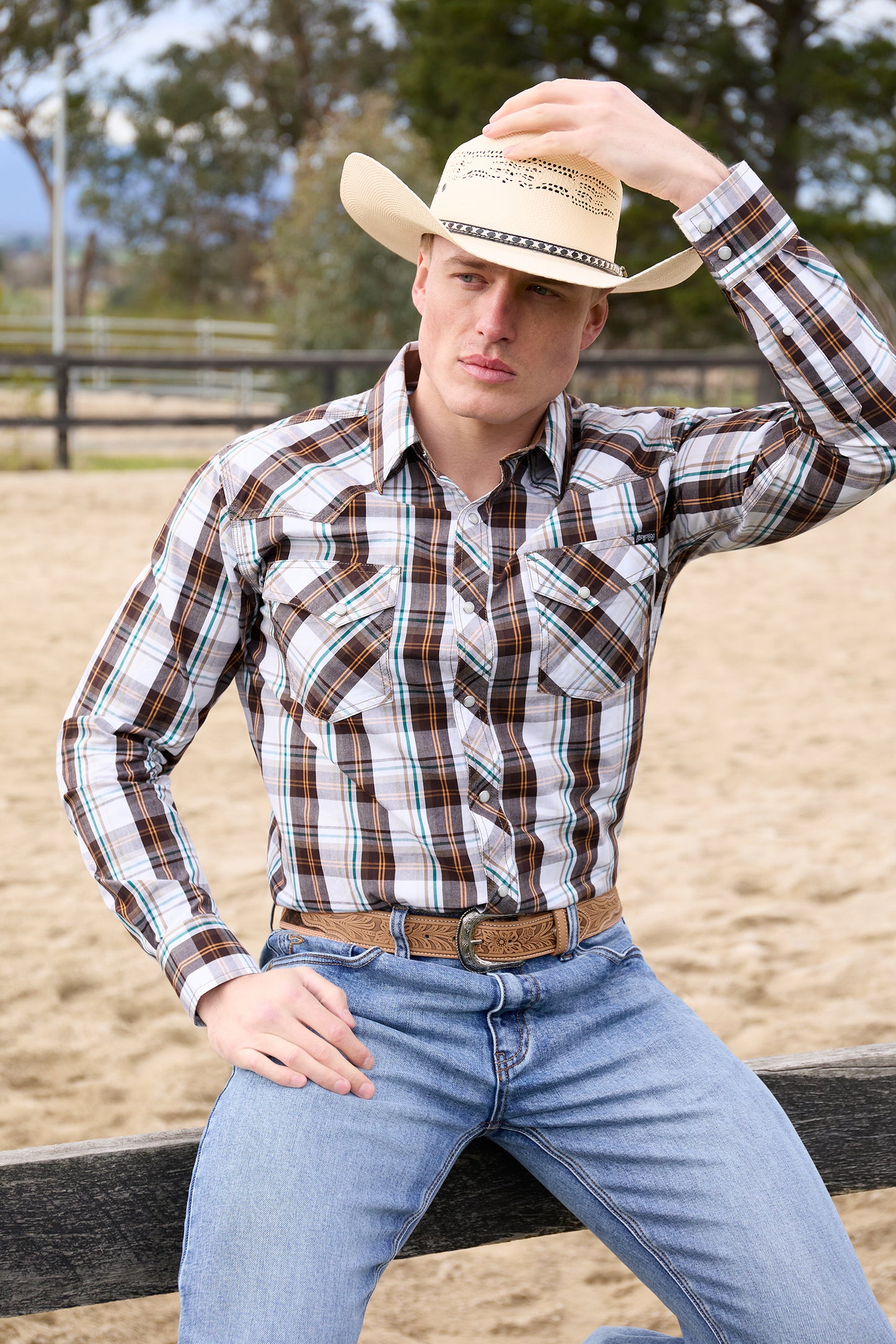 Pure Western Men’s Roger Check Western Long Sleeve Shirt