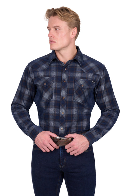 Pure Western Men’s Harley Check Cord Western Long Sleeve Shirt