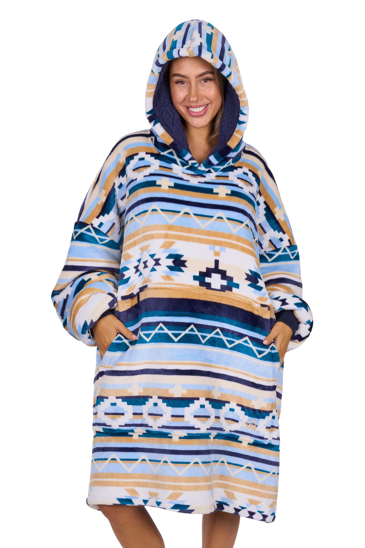 Pure Western Adult’s Aztec Print Snuggle Hoodie