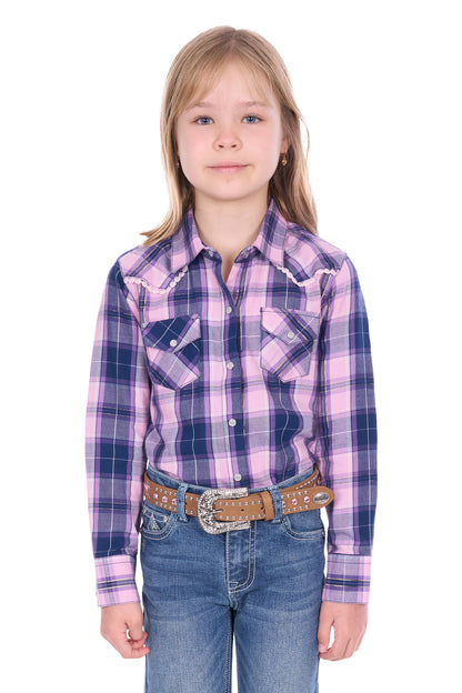 Pure Western Girl’s Arleen Check Western Long Sleeve Shirt