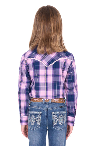 Pure Western Girl’s Arleen Check Western Long Sleeve Shirt