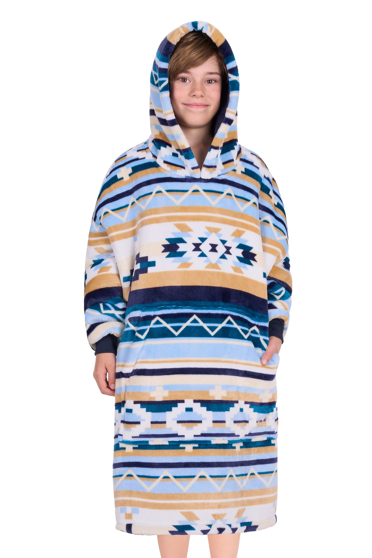 Pure Aztec Pure Western Kid’s Aztec Print Snuggle Hoodie – Backroads