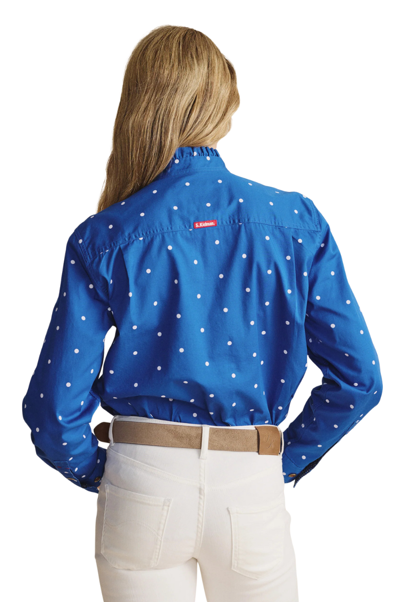 Kidman Women's Lilly Pilly  Light Weight Full Button Work Shirt - Mid Blue
