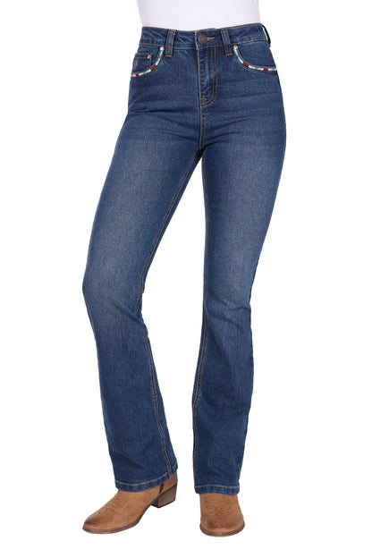 Pure Western Women’s Mary High Rise Boot Cut Jean 32” Leg