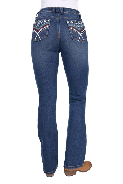 Pure Western Women’s Mary High Rise Boot Cut Jean 32” Leg