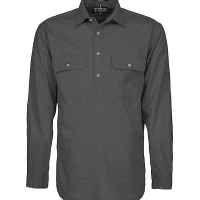 Pilbara Mens Closed Front Long Sleeve Shirt
