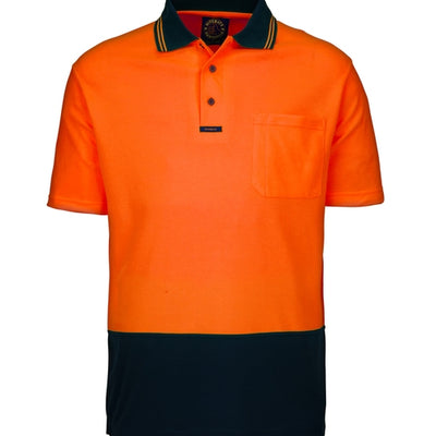 Ritemate Hi Viz Short Sleeve Polo Shirt Orange Navy