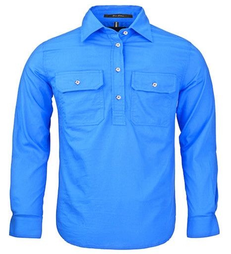 PILBARA KIDS 1/2 BUTTON L/S SHIRT