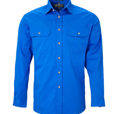 Pilbara Mens Open Front Long Sleeve Shirt