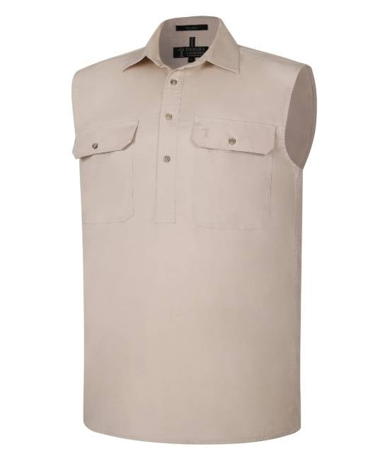 Pilbara Men's Closed Front Sleeveless Shirt -RM700CF