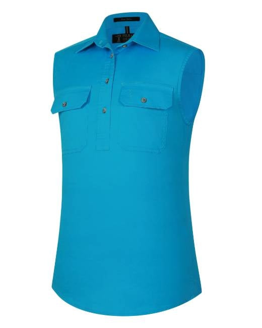 Pilbara Women's Closed Front Sleeveless Shirt - RM900CF