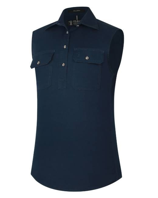Pilbara Women's Closed Front Sleeveless Shirt - RM900CF