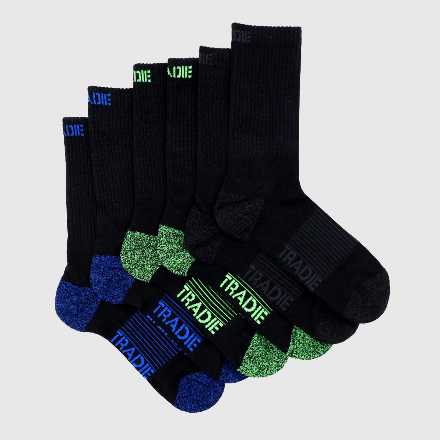 Tradie Men's Ribbed Cotton Crew Sock 3 Pack