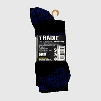 Tradie Men's Ribbed Cotton Crew Sock 3 Pack