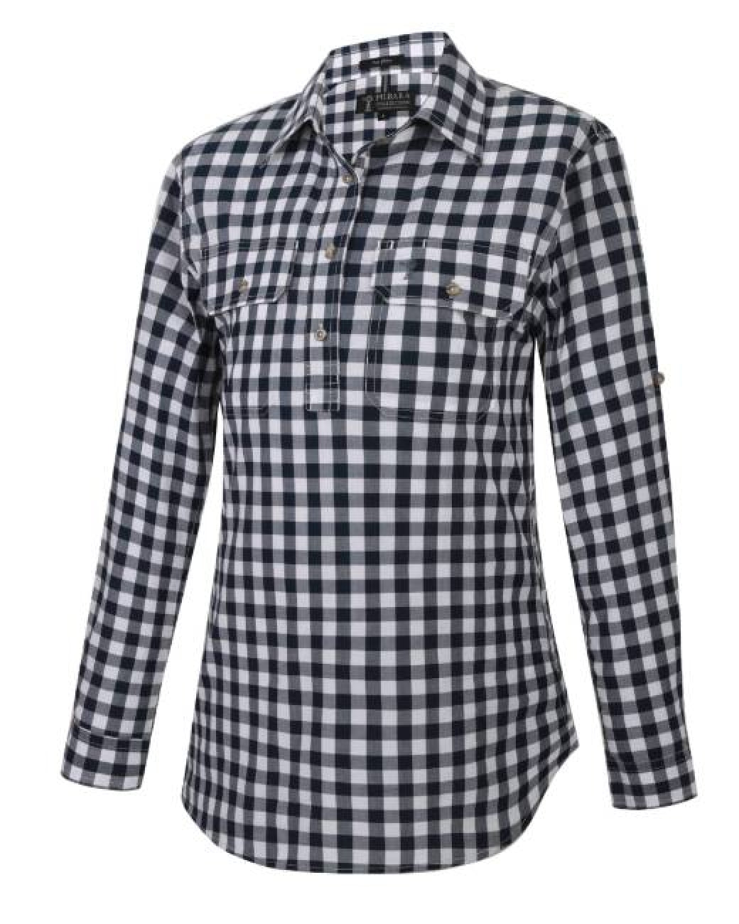 Pilbara Womens Check Closed Front Long Sleeve shirt RMPC155