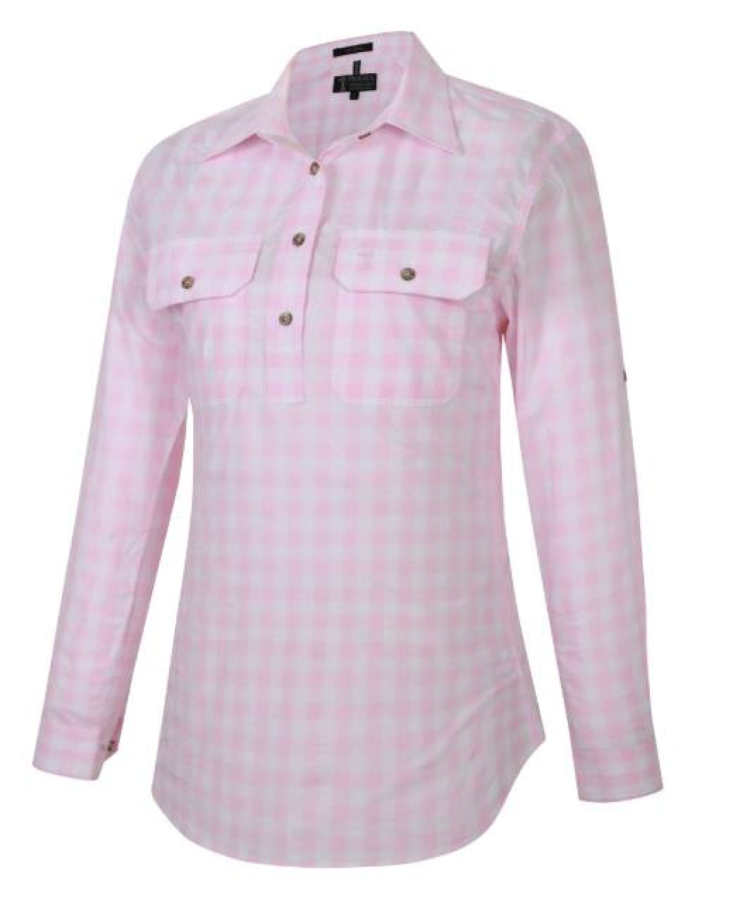 Pilbara Womens Check Closed Front Long Sleeve shirt RMPC155