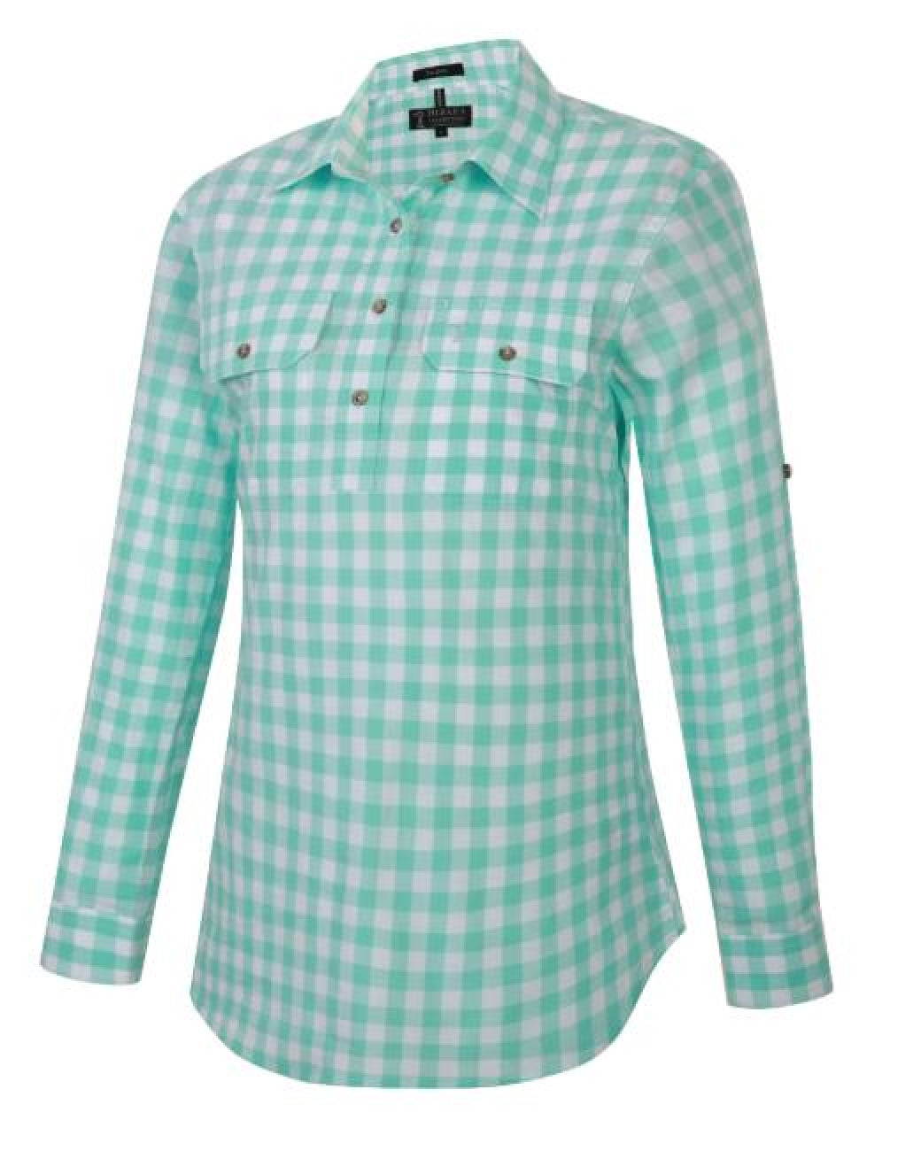Pilbara Womens Check Closed Front Long Sleeve shirt RMPC155