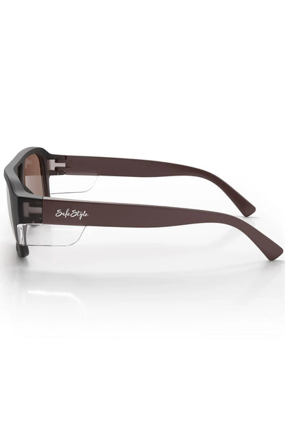 SafeStyle Skylines Chocolate Frame Brown Polarised Lens Safety Glasses