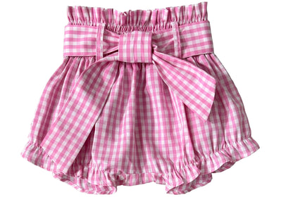 Little Windmill Clothing Co. "Rhiannon" Pink Gingham Baby Bloomers with Tie