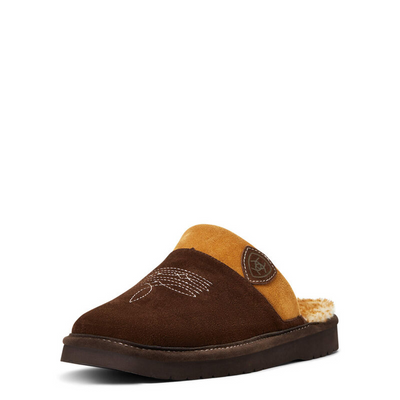 Ariat Mens SilverSmith Square Toe Slipper Chocolate with Chestnut