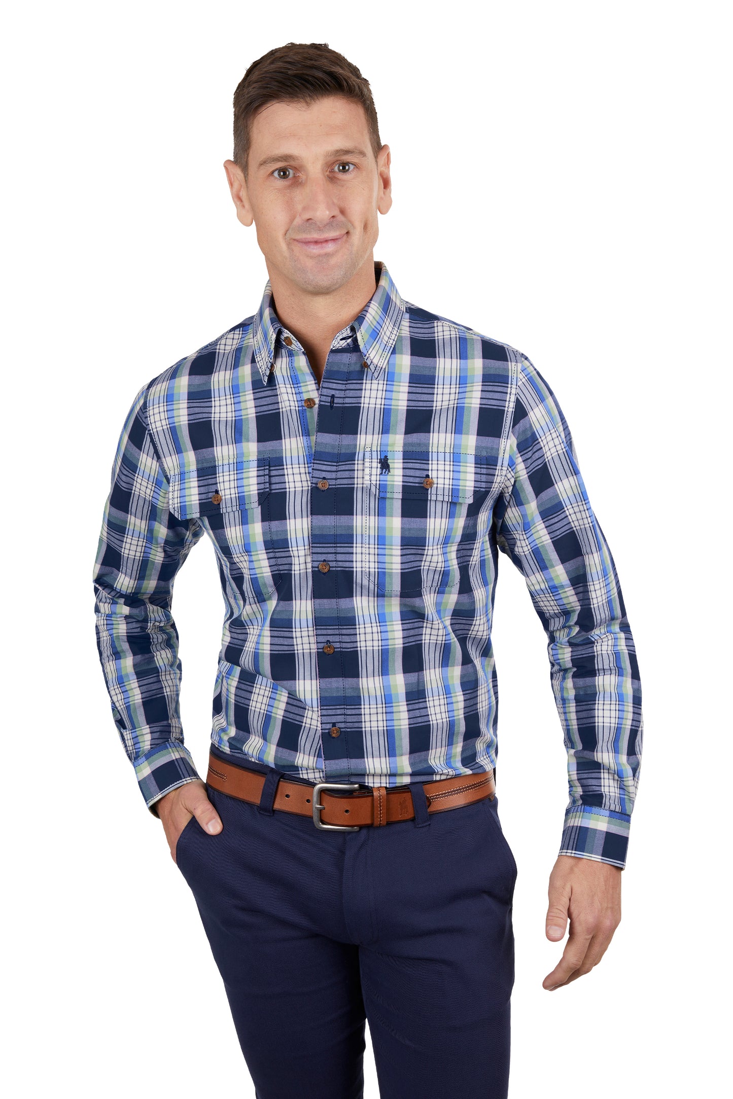Thomas Cook Men’s Sean Check 2-Pocket Long Sleeve Shirt