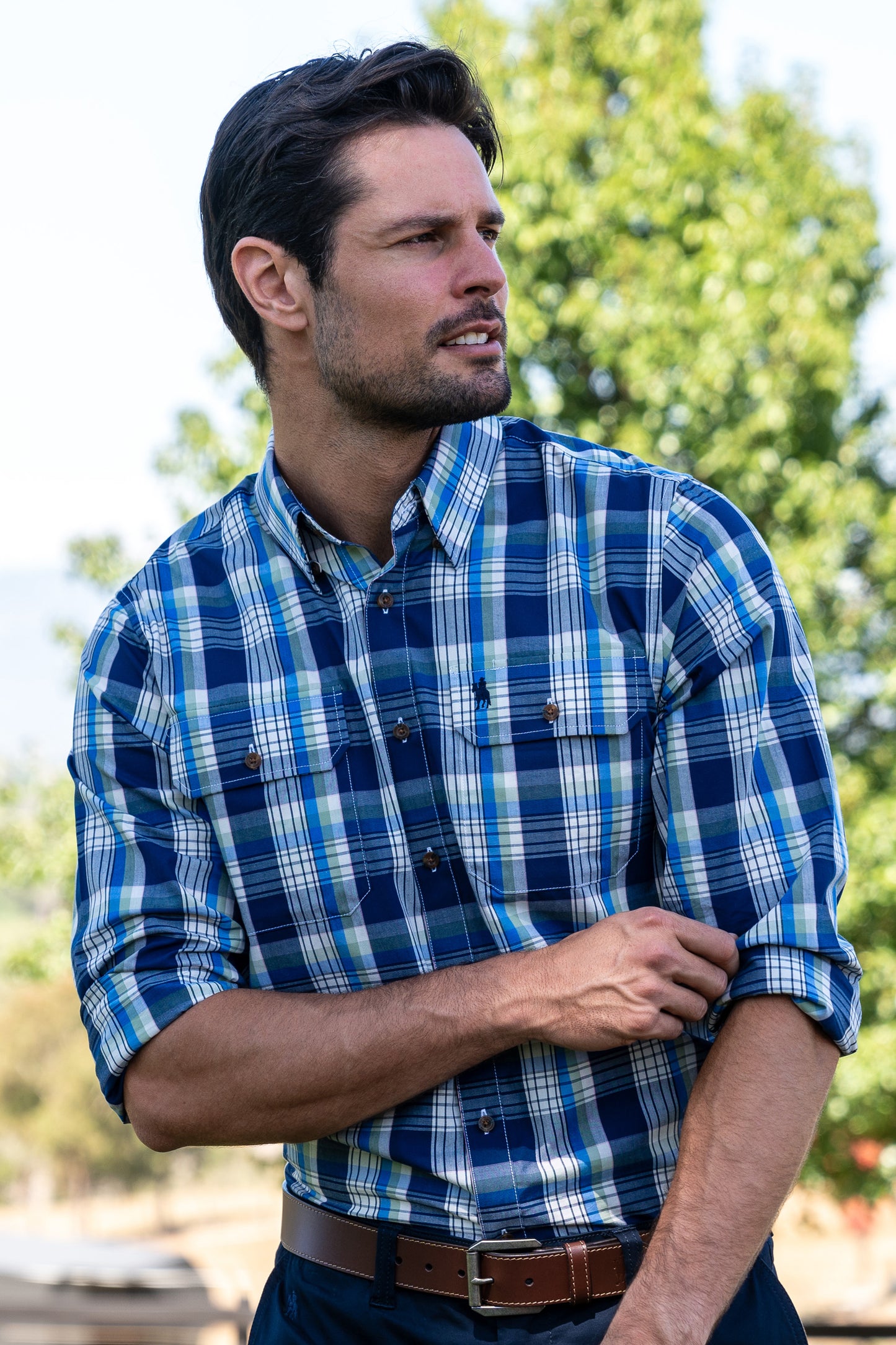 Thomas Cook Men’s Sean Check 2-Pocket Long Sleeve Shirt