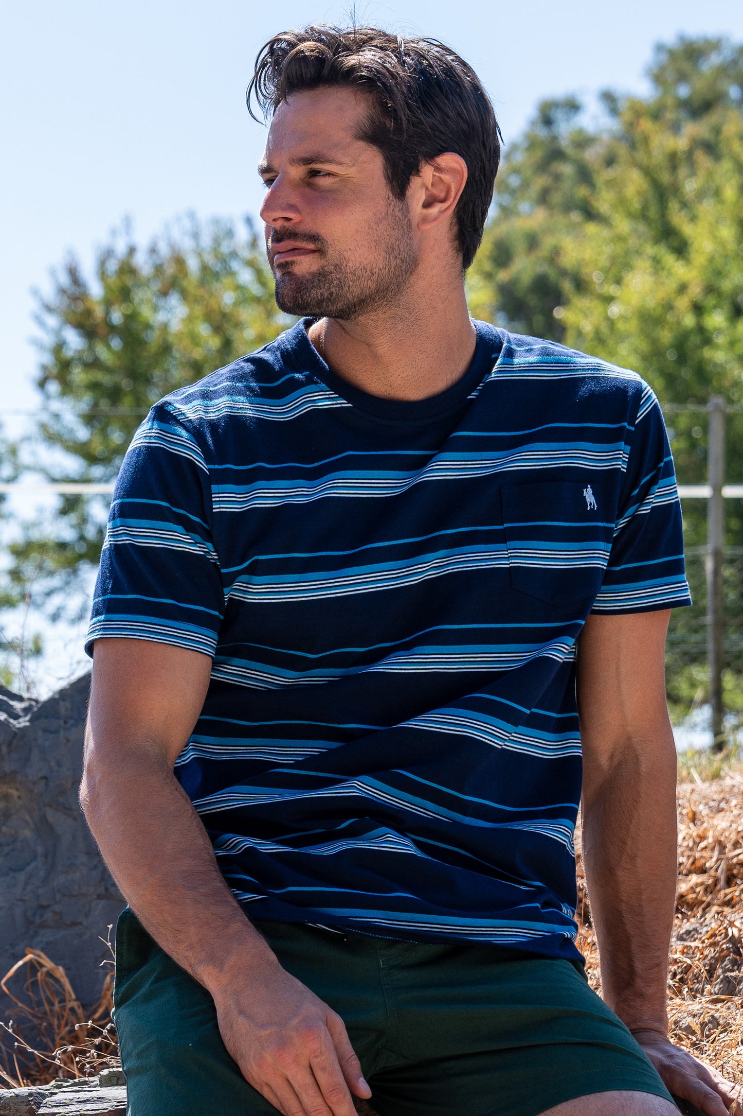 Thomas Cook Men’s Shaun Stripe 1-Pocket Short Sleeve Tee