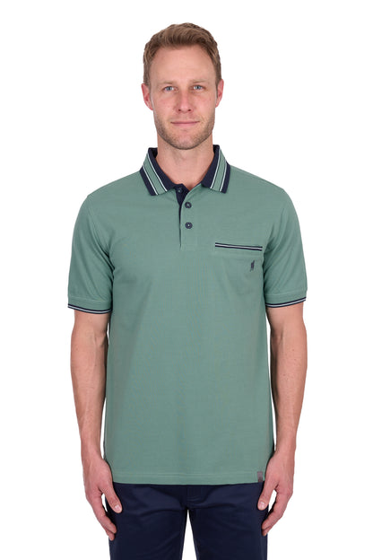 Thomas Cook Men’s Ben Tailored 1-Pocket Short Sleeve Polo - Sage