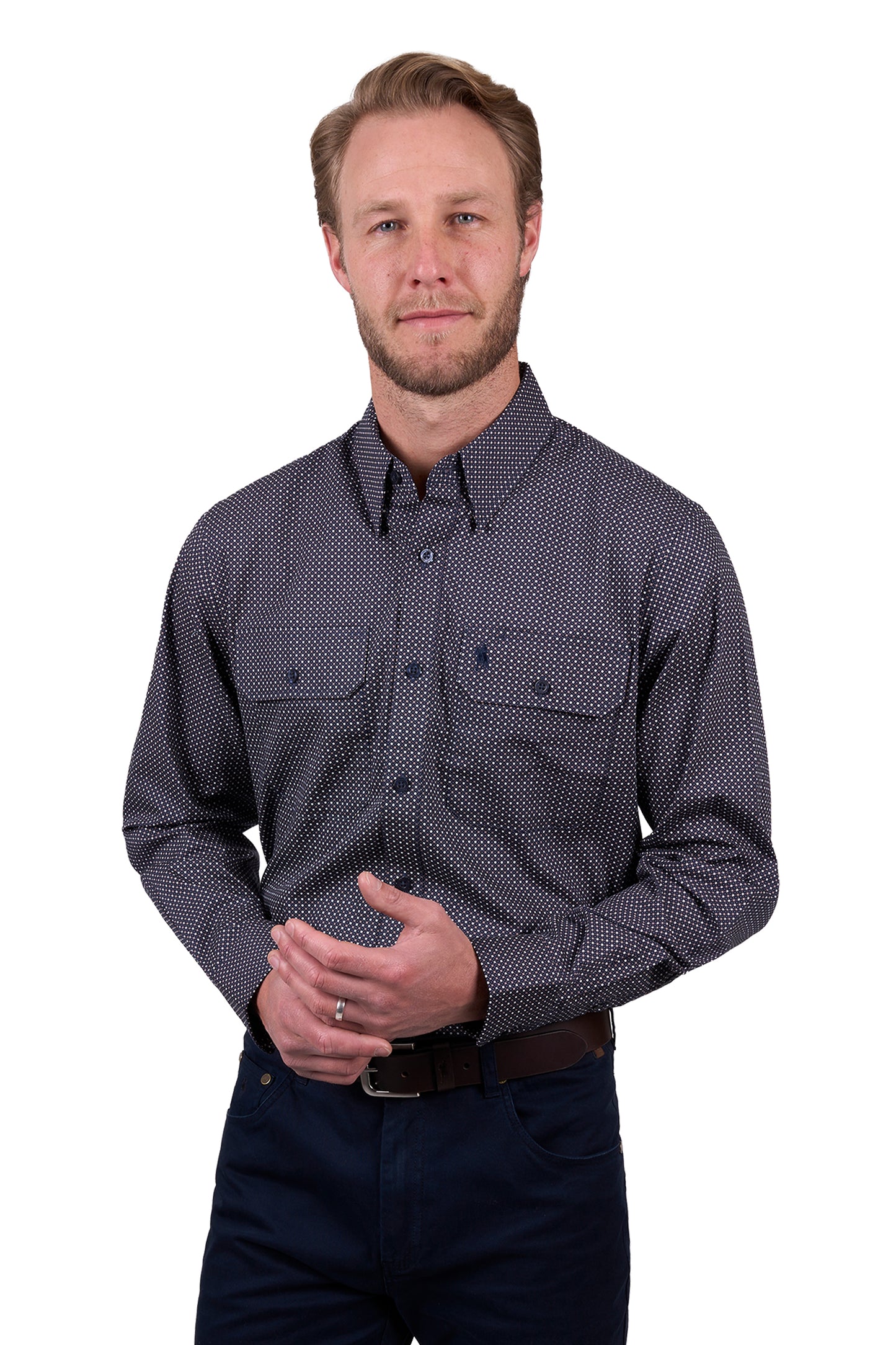 Thomas Cook Men’s Arlo Print 2-Pocket Long Sleeve Shirt