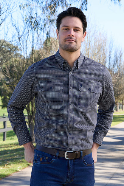 Thomas Cook Men’s Arlo Print 2-Pocket Long Sleeve Shirt