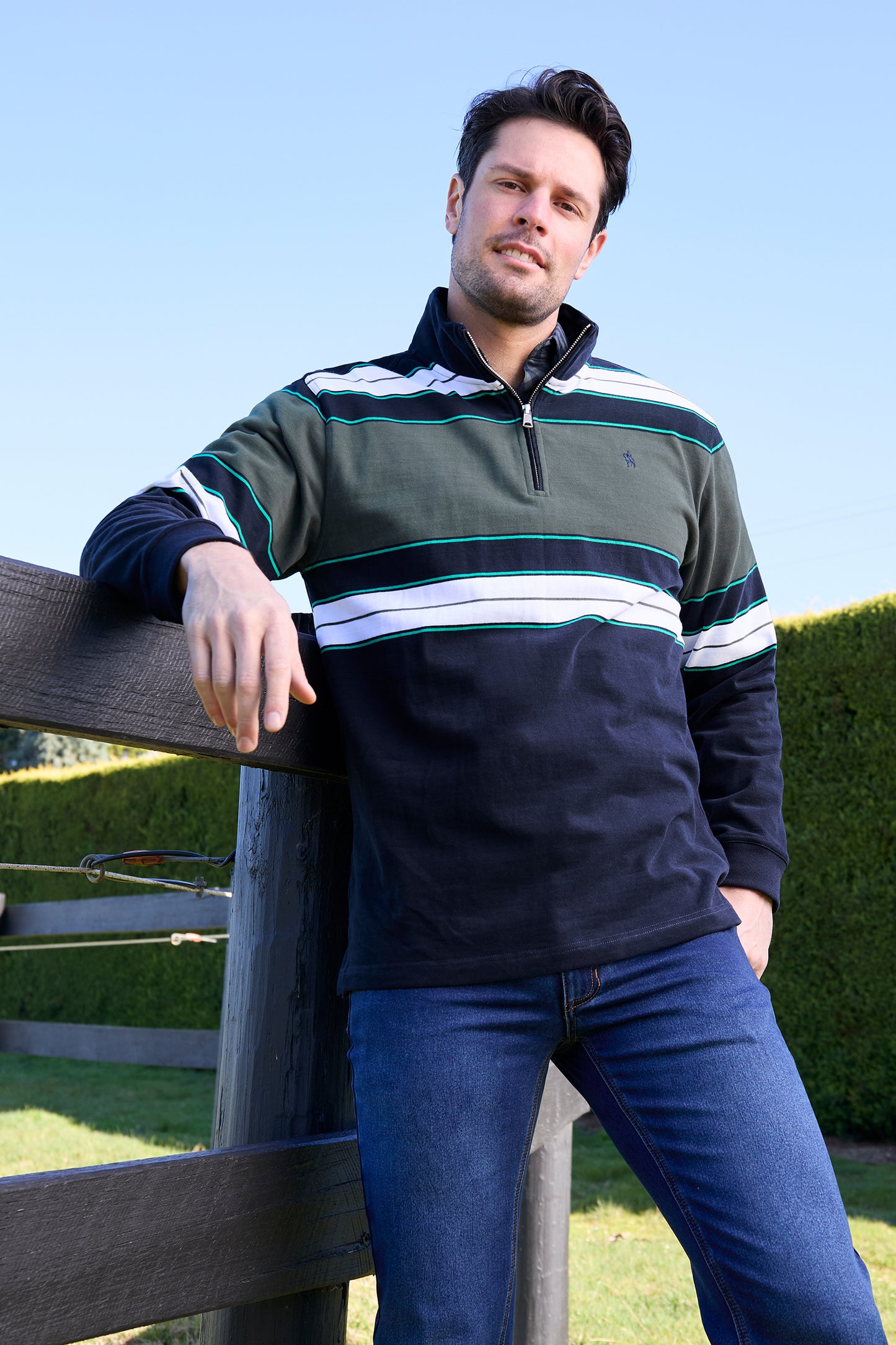 Thomas Cook Men’s Lucas 1/4 Zip Stripe Rugby