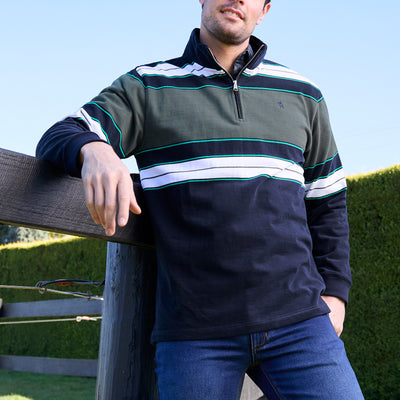 Thomas Cook Men’s Lucas 1/4 Zip Stripe Rugby
