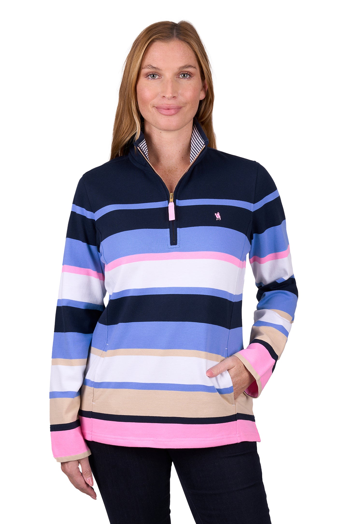 Thomas Cook Women’s Elena 1/4 Zip Stripe Rugby