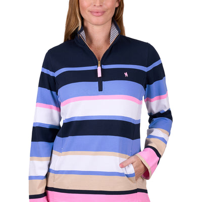 Thomas Cook Women’s Elena 1/4 Zip Stripe Rugby