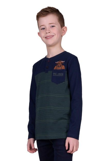 Thomas Cook Boy’s Benny Henley 1-Pocket Long Sleeve Tee
