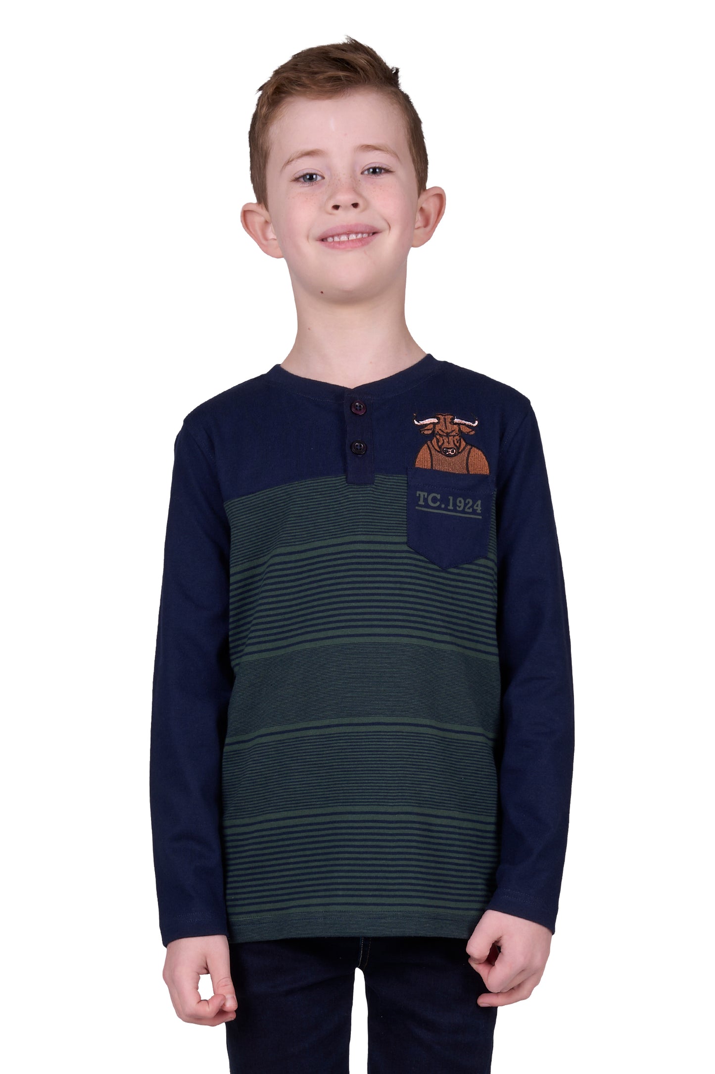 Thomas Cook Boy’s Benny Henley 1-Pocket Long Sleeve Tee