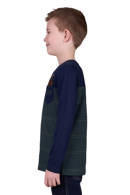 Thomas Cook Boy’s Benny Henley 1-Pocket Long Sleeve Tee