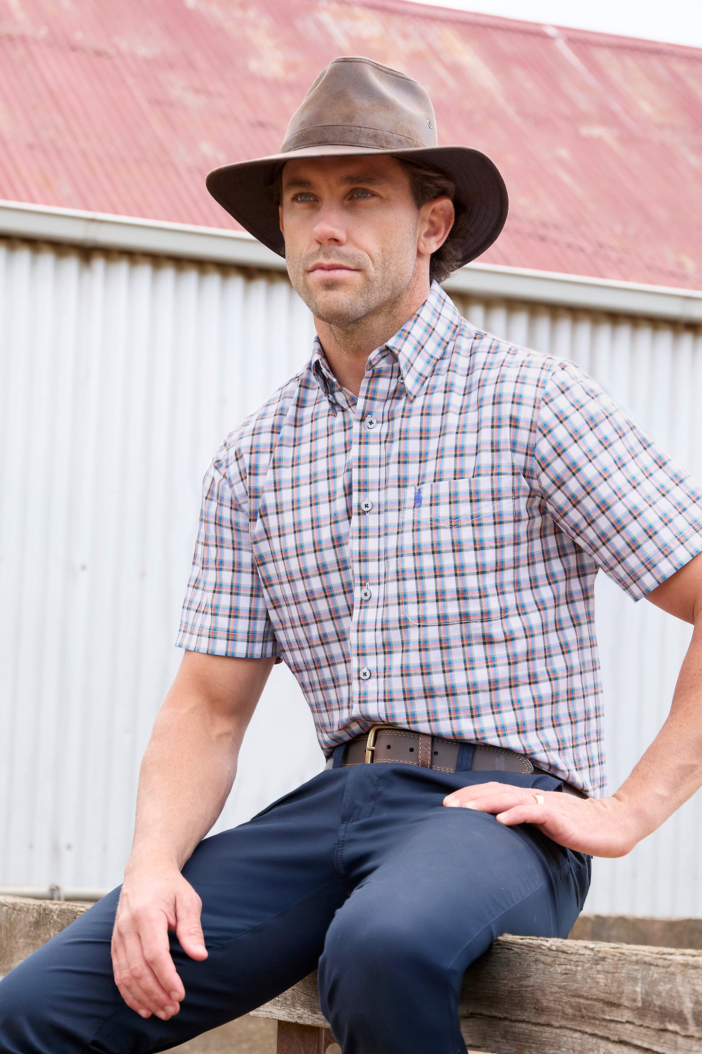 Thomas Cook Men’s Arlo Check 1-Pocket Short Sleeve Shirt