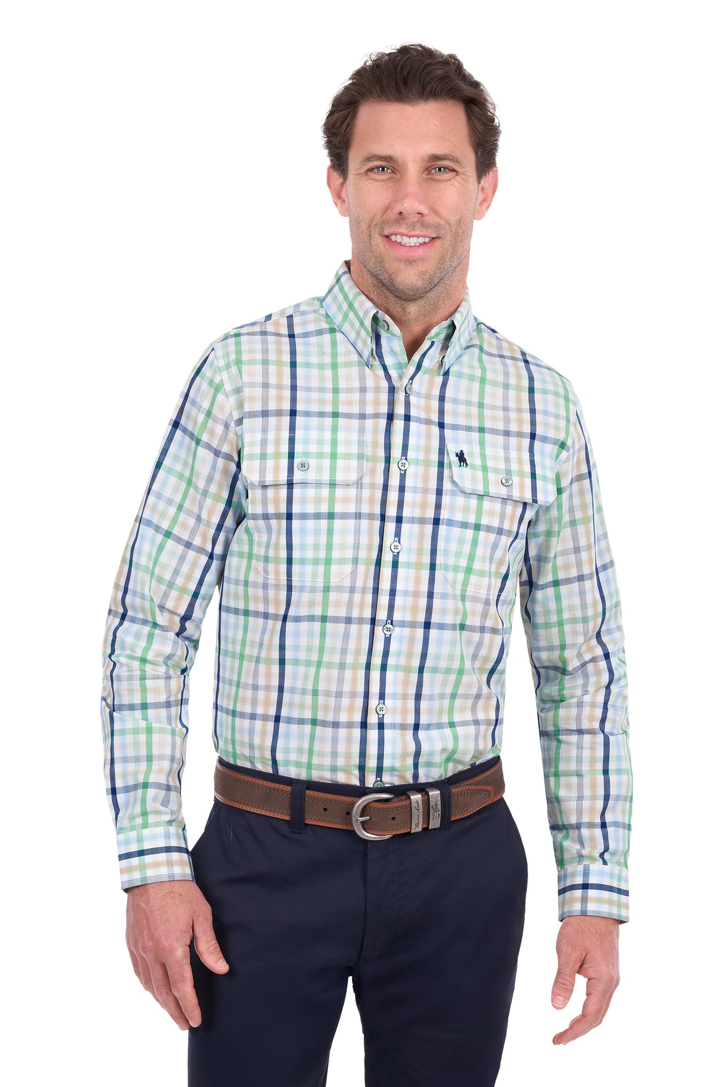 Thomas Cook Men’s Louie Check 2-Pocket Long Sleeve Shirt
