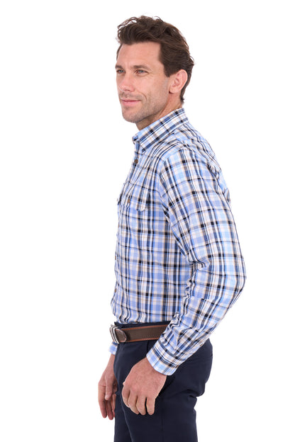 Thomas Cook Men’s Roman Check 2-Pocket Long Sleeve Shirt