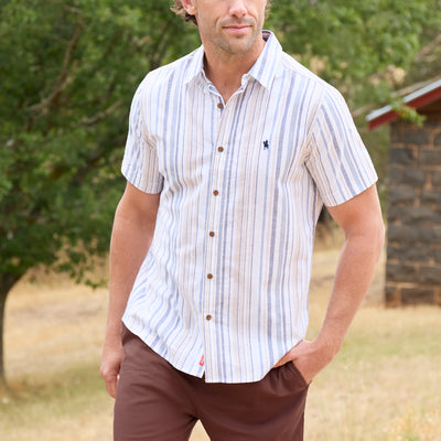Thomas Cook Men’s Max Stripe Linen Short Sleeve Shirt