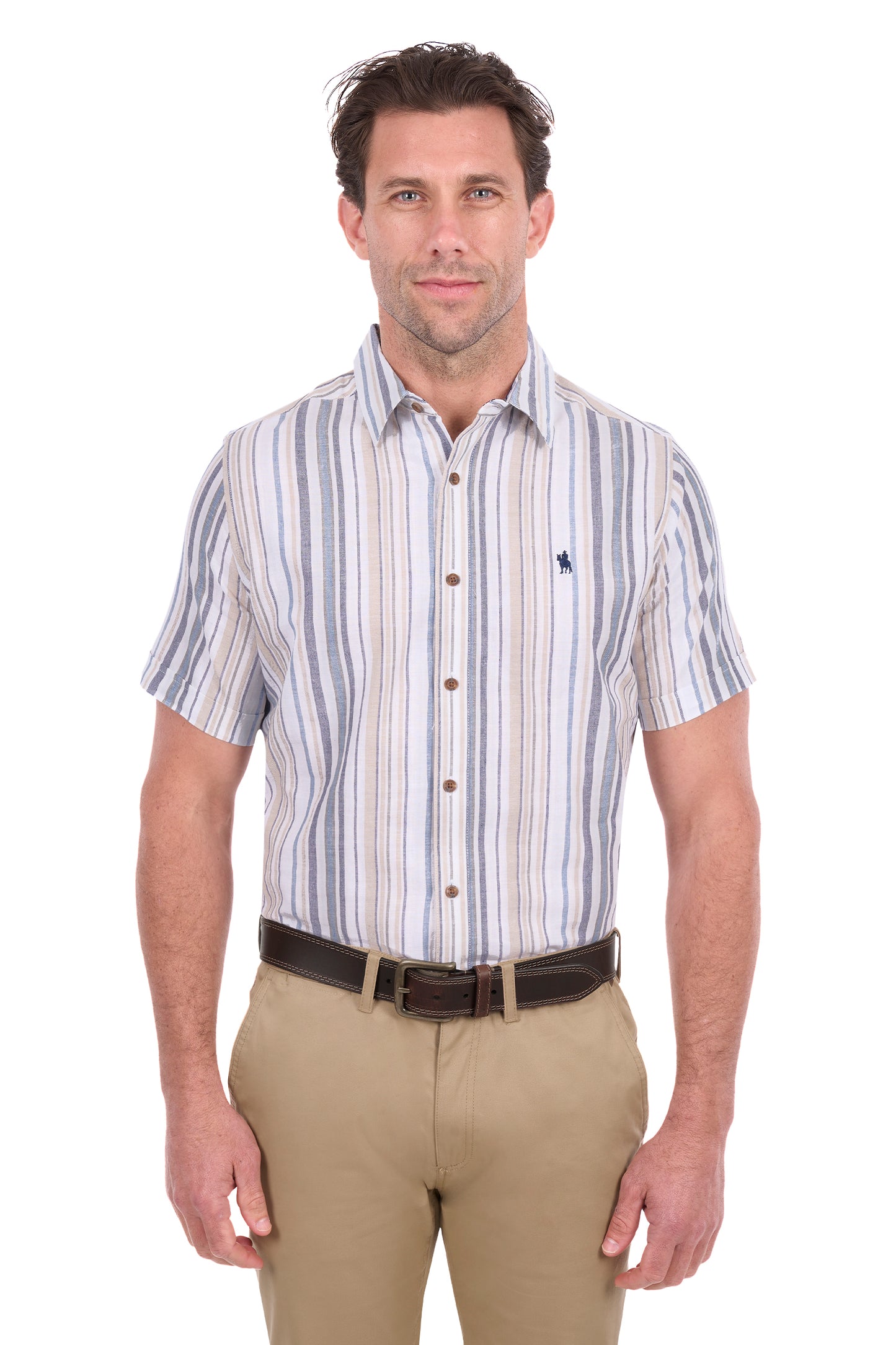 Thomas Cook Men’s Max Stripe Linen Short Sleeve Shirt