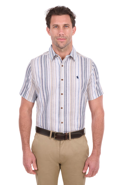 Thomas Cook Men’s Max Stripe Linen Short Sleeve Shirt