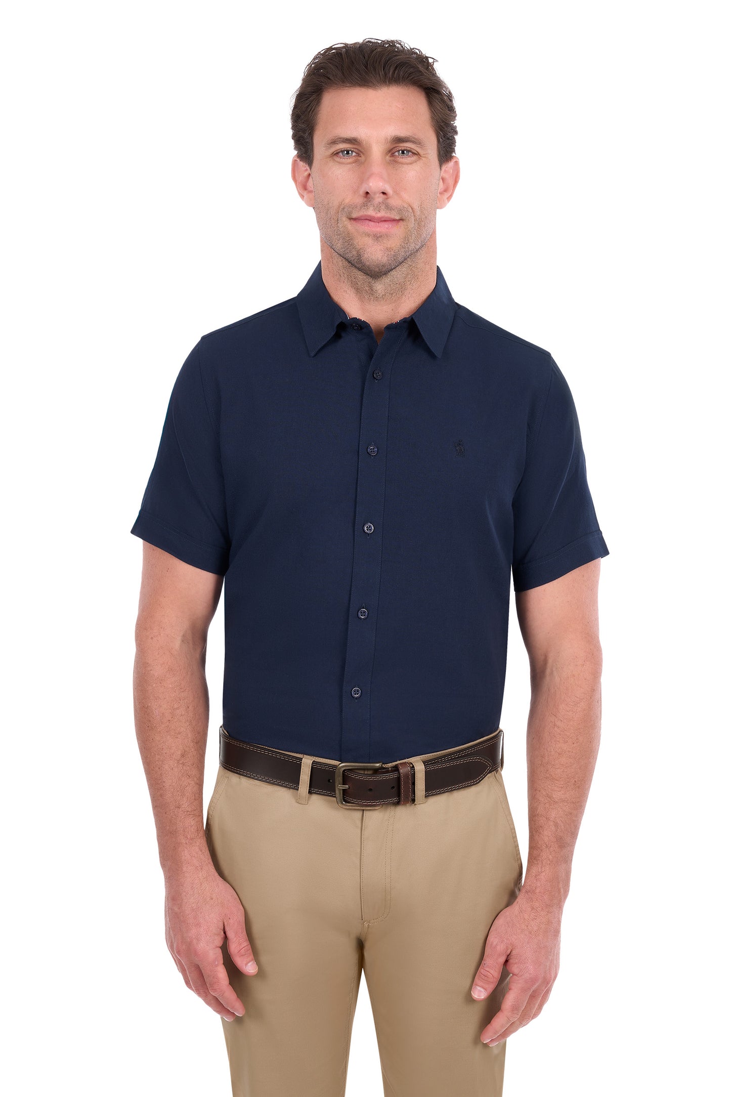 Thomas Cook Men’s TC Linen Short Sleeve Shirt - Navy