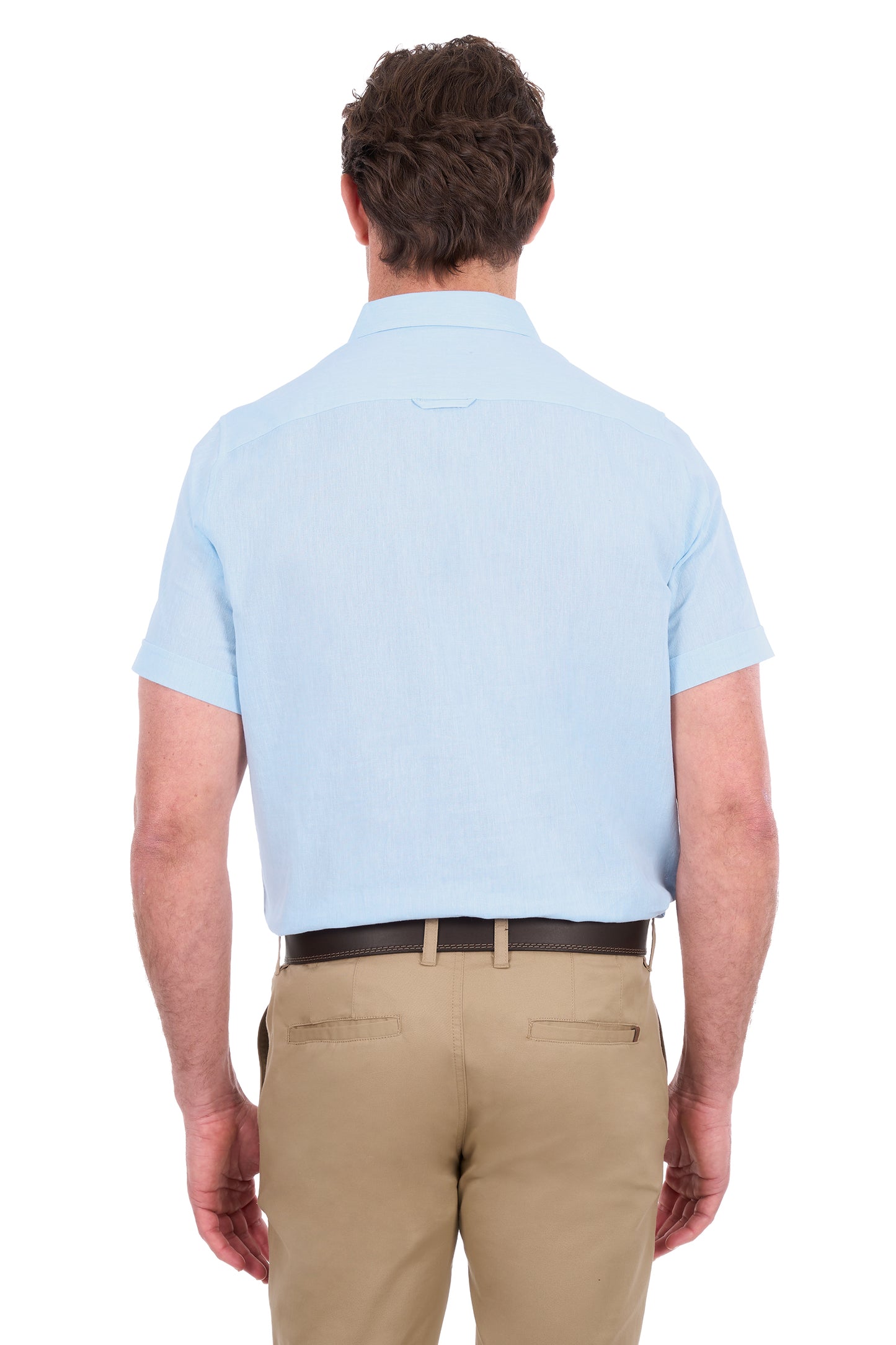Thomas Cook Men’s TC Linen Short Sleeve Shirt - Light Blue Marle