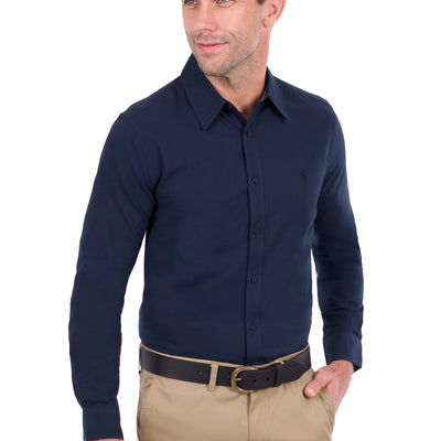 Thomas Cook Men’s TC Linen Long Sleeve Shirt- Navy