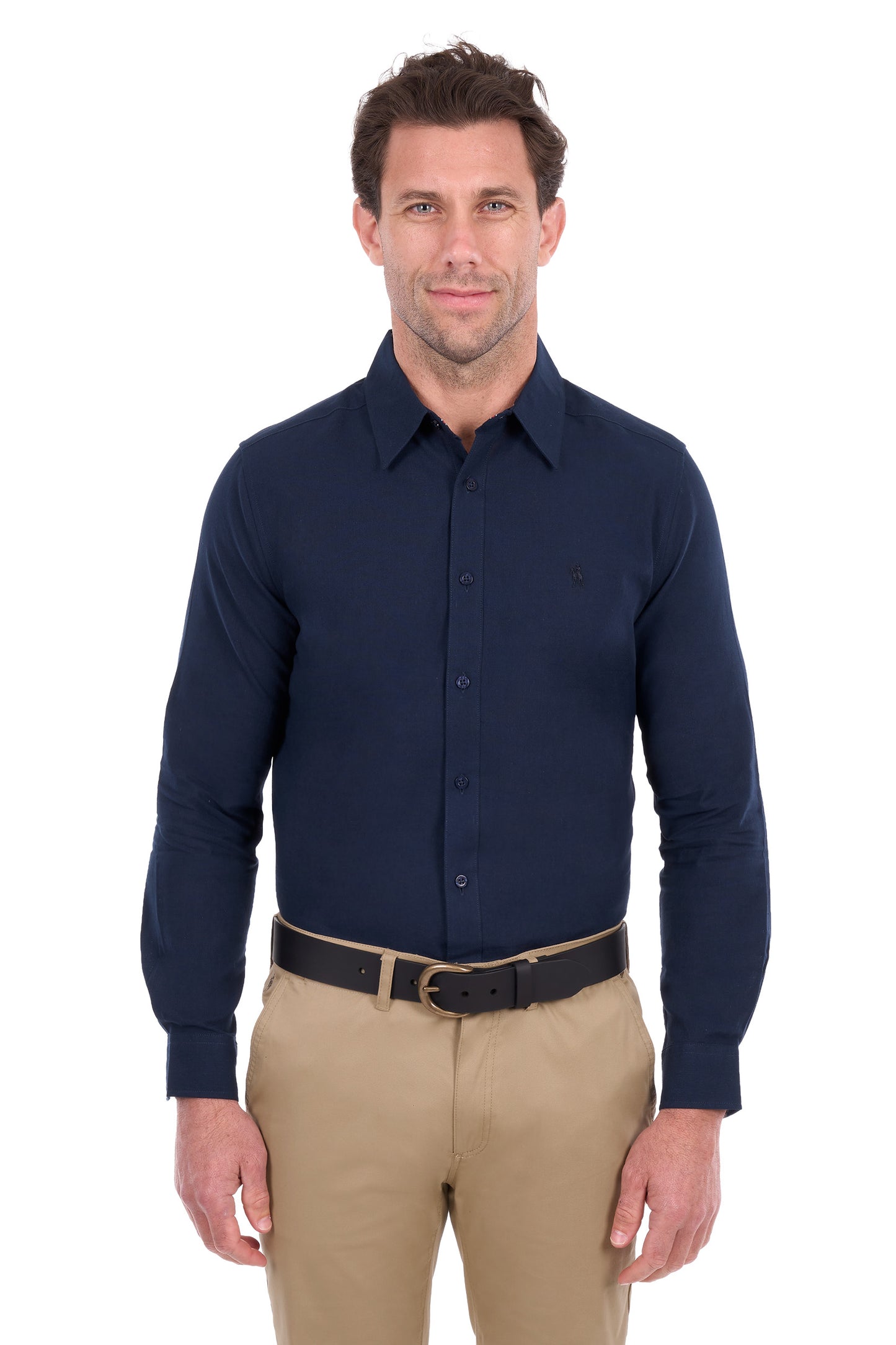 Thomas Cook Men’s TC Linen Long Sleeve Shirt- Navy